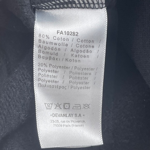 Lacoste Mens Black Arched Logo Fleece Pullover Hoodie Sweatshirt FA10282 Size S - Picture 6 of 9